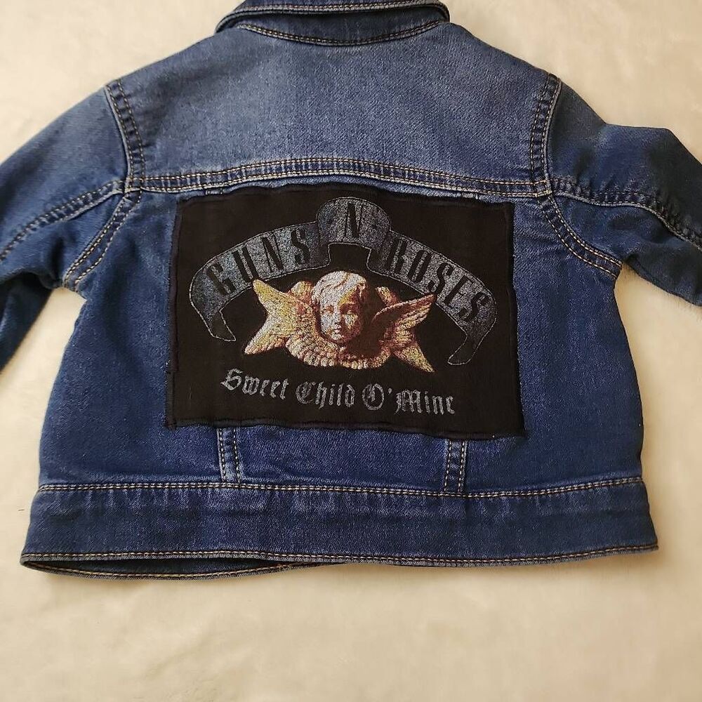 Guns N' Roses Upcycle Denim Jacket from Wonder Nation size 6-9 months